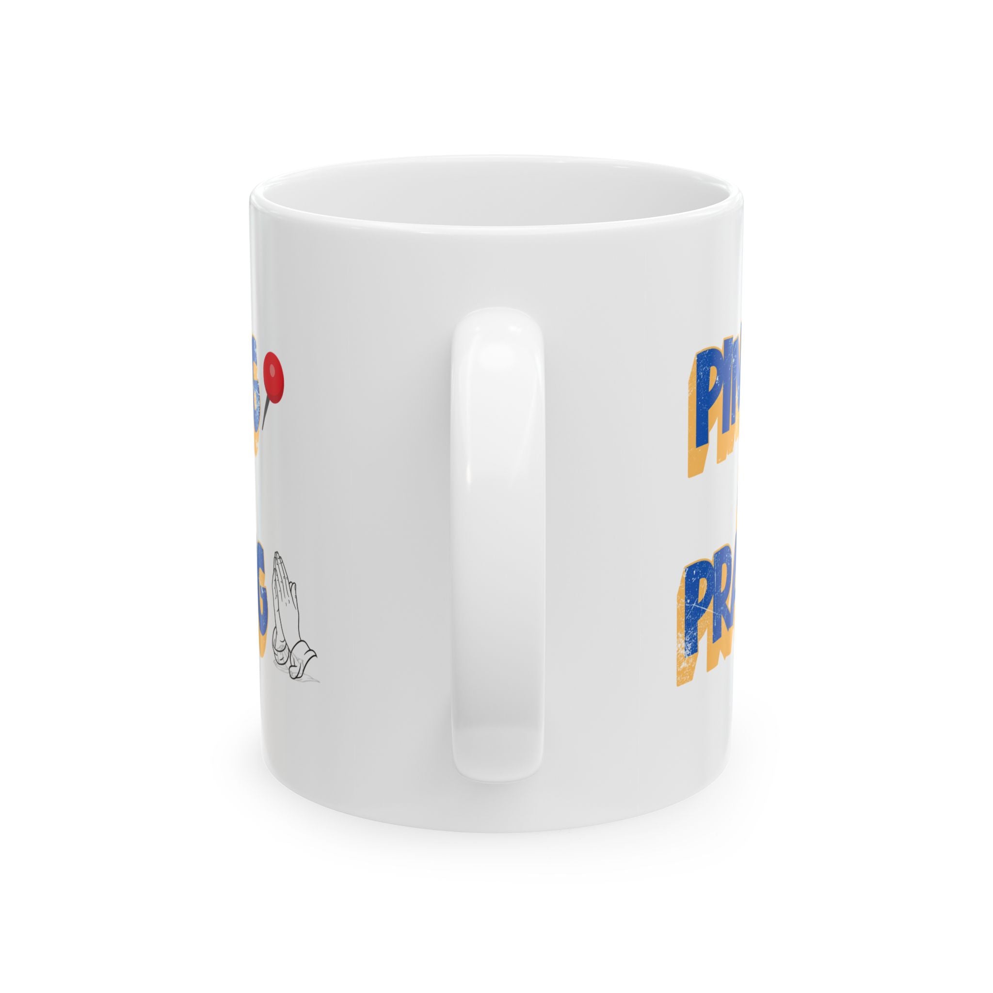 Pinning & Praying Mug Blue/Yellow (11oz)