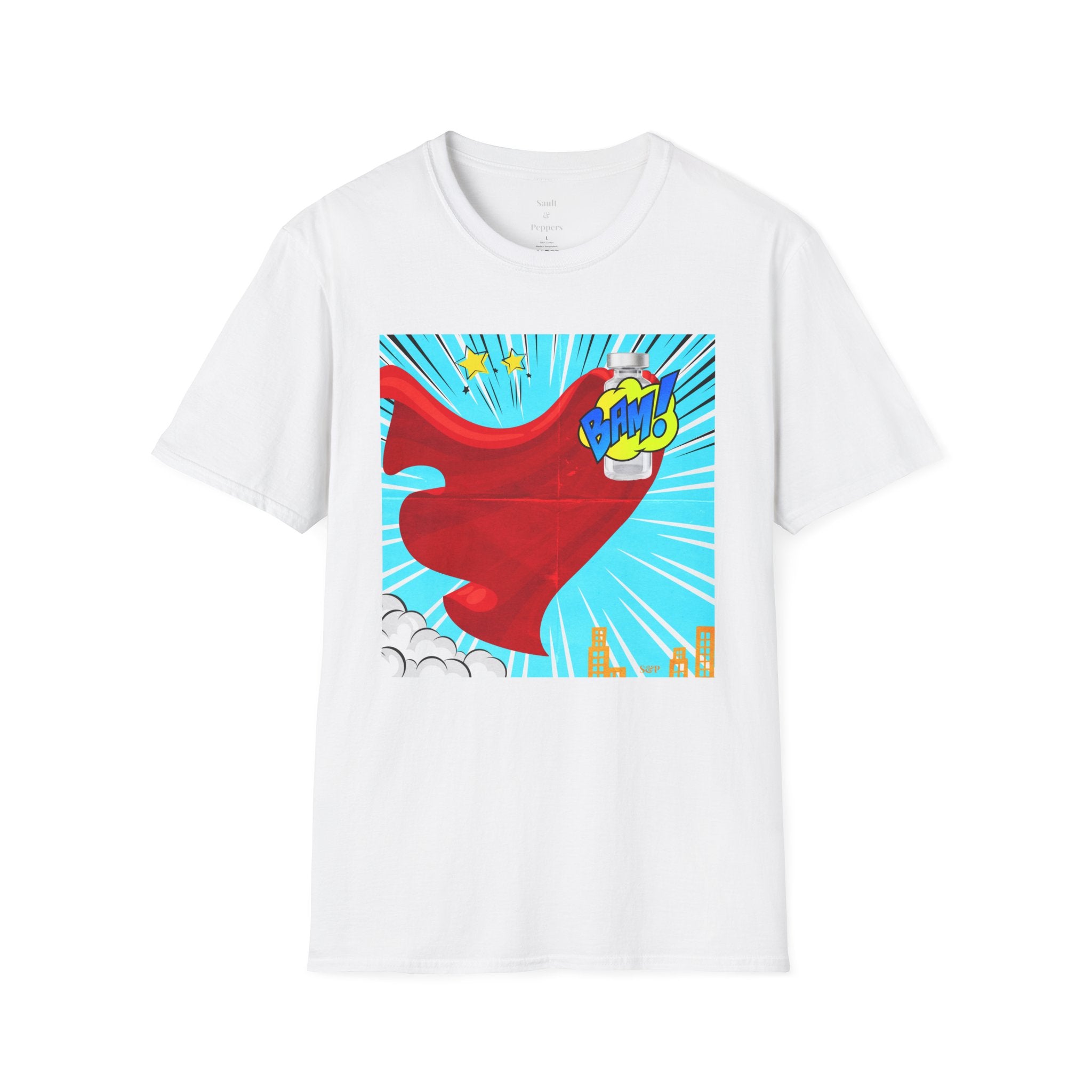 Superhero Peptide T-Shirt — "BAM!" Pop Art Design