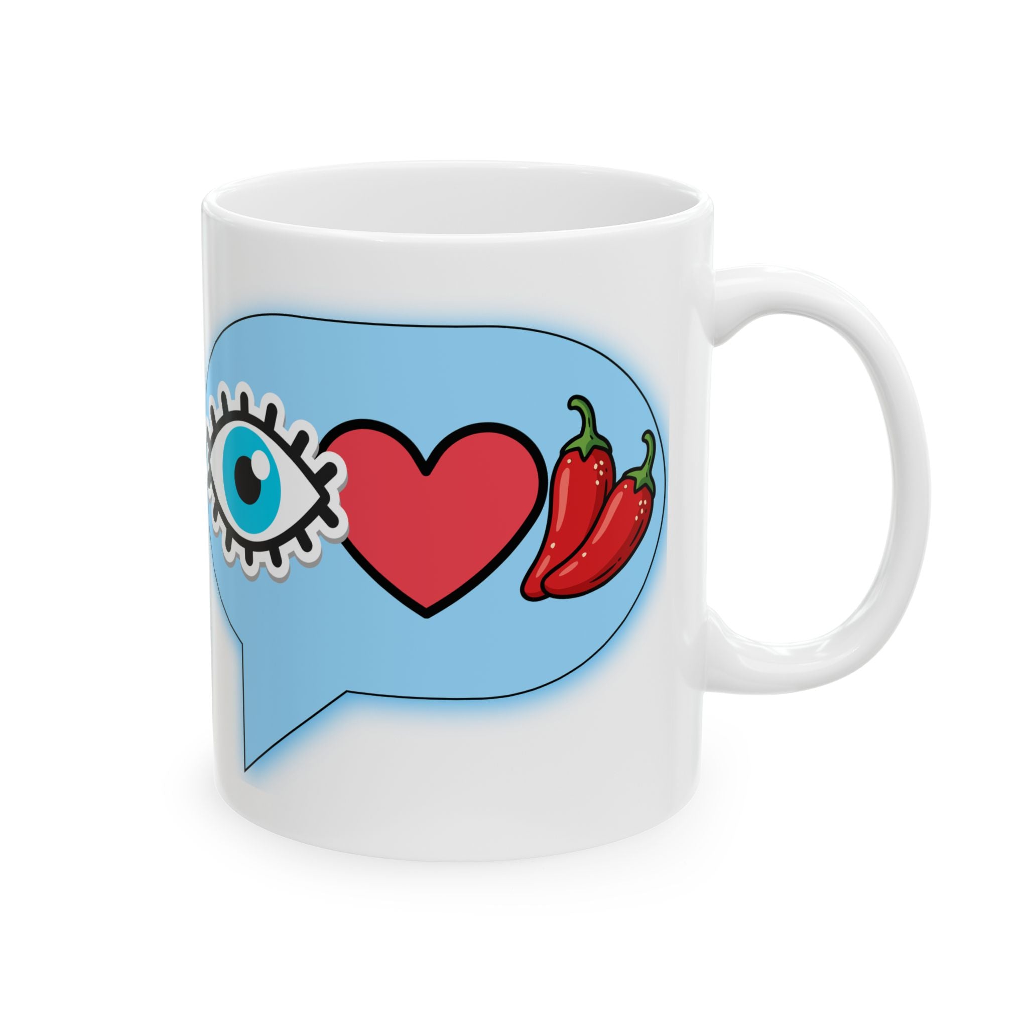Blue Eye Love Peppers Mug (11oz)