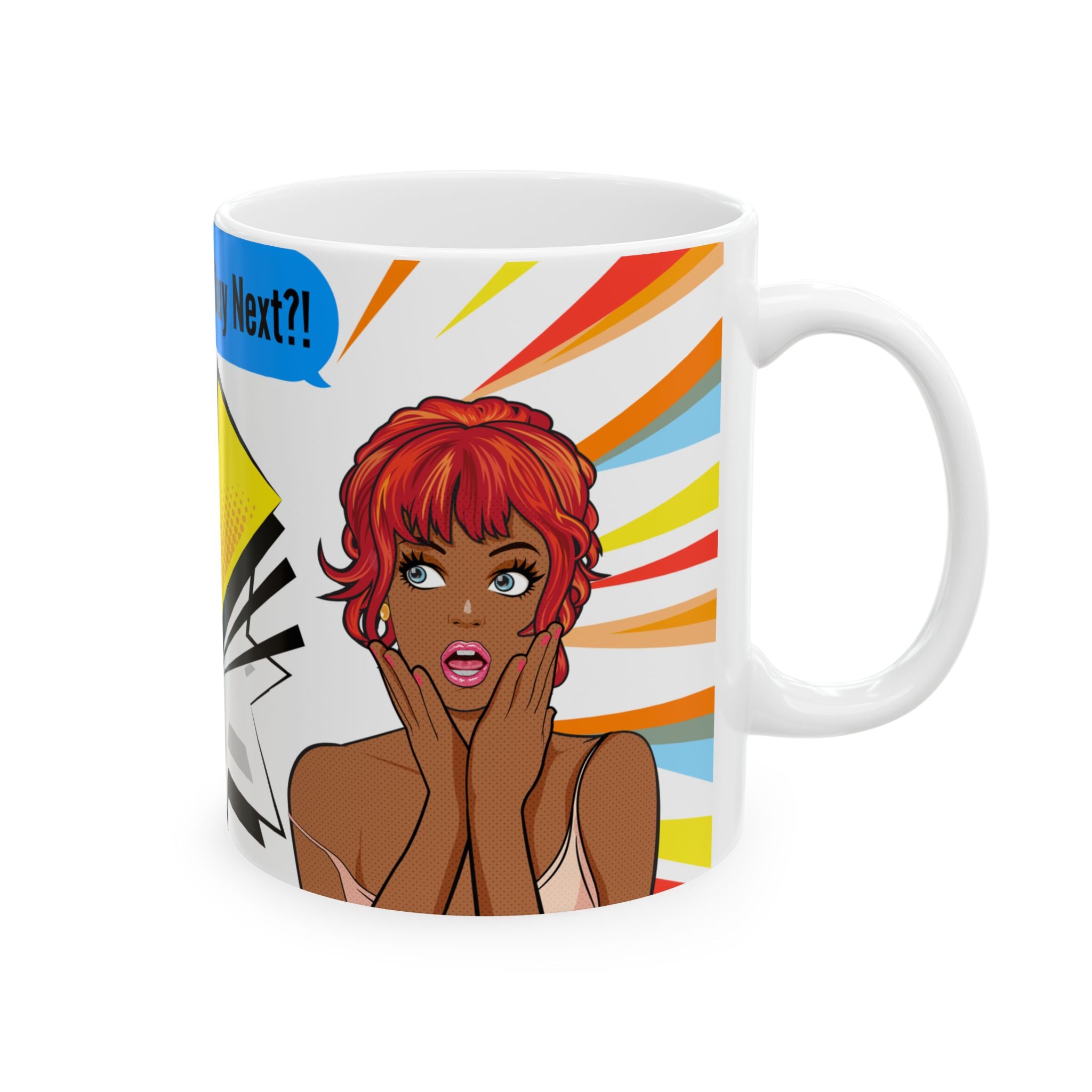 "What Should I Buy Next?!" Black Girl Pop Art Mug