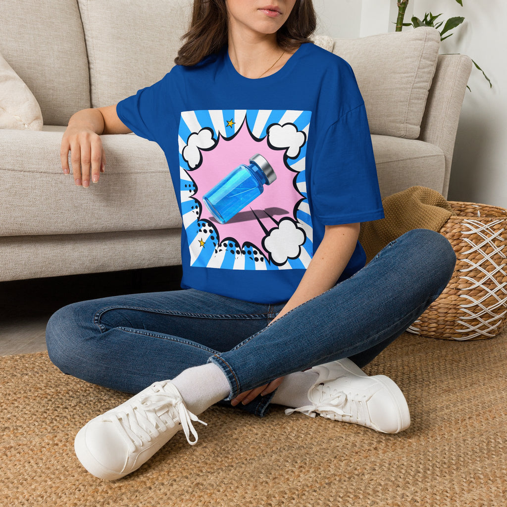 Blue Vial Pop Art T-Shirt — Retro Comic