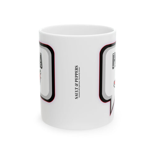 Black "I'm A Pepper" Retro Speech Bubble Ceramic Mug (11oz)