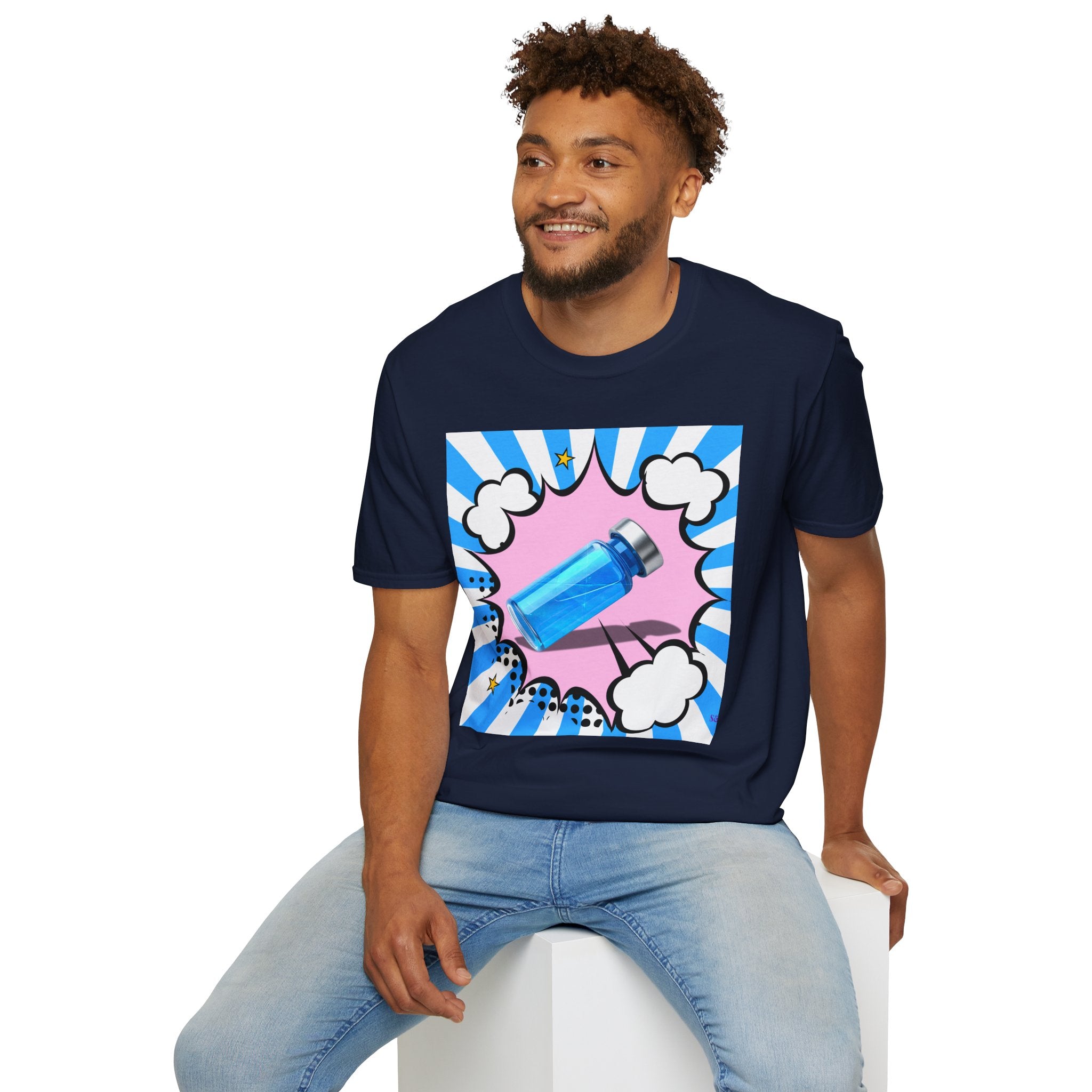Blue Vial Pop Art T-Shirt — Retro Comic