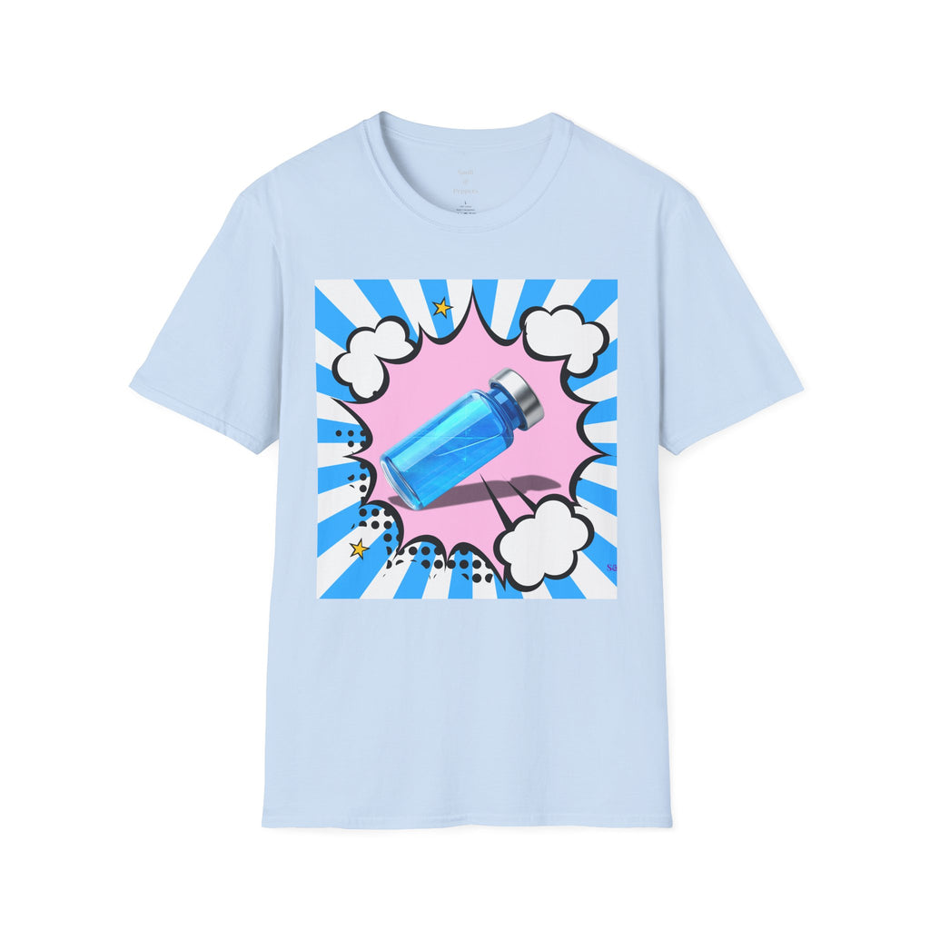 Blue Vial Pop Art T-Shirt — Retro Comic