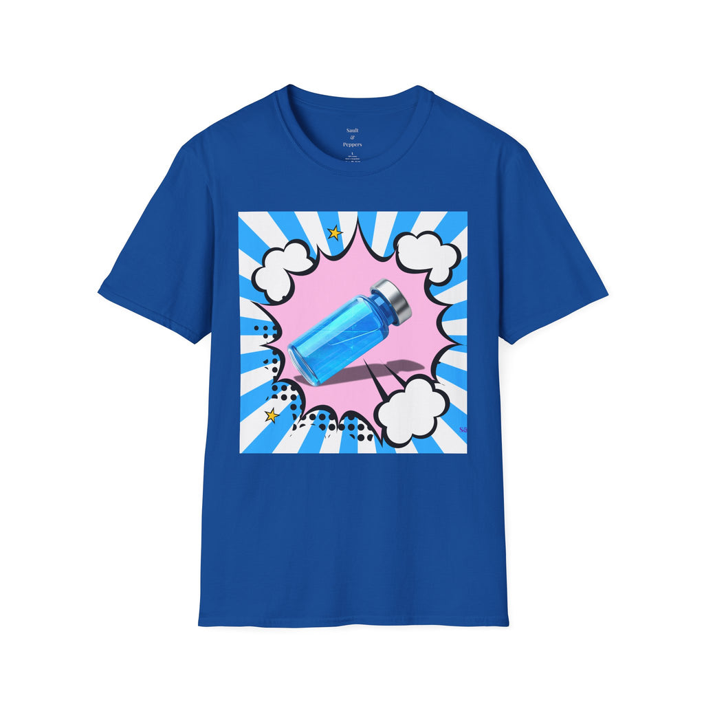 Blue Vial Pop Art T-Shirt — Retro Comic