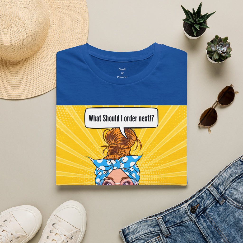 "What Should I Order Next?" Pop Art Wht girl T-Shirt