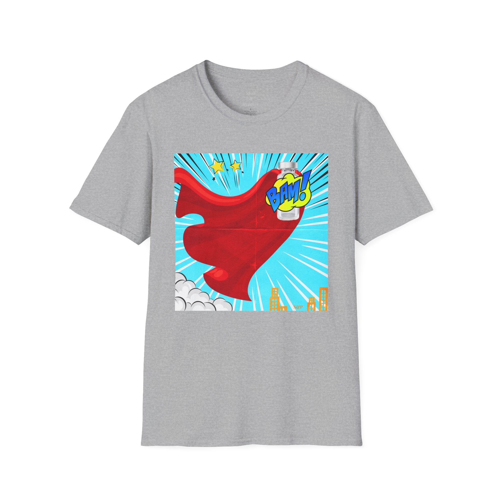 Superhero Peptide T-Shirt — "BAM!" Pop Art Design
