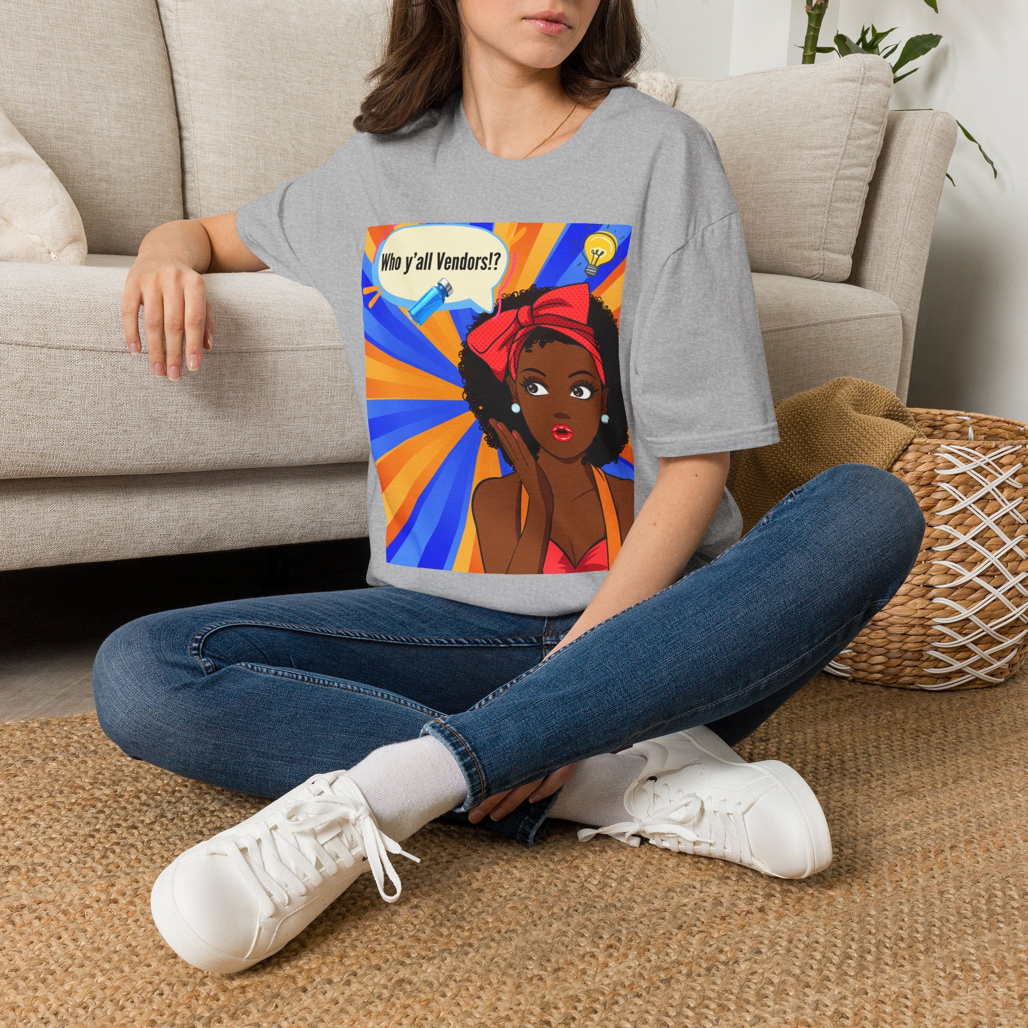 Who y'all Vendors!? Black girl Pop Art T-Shirt