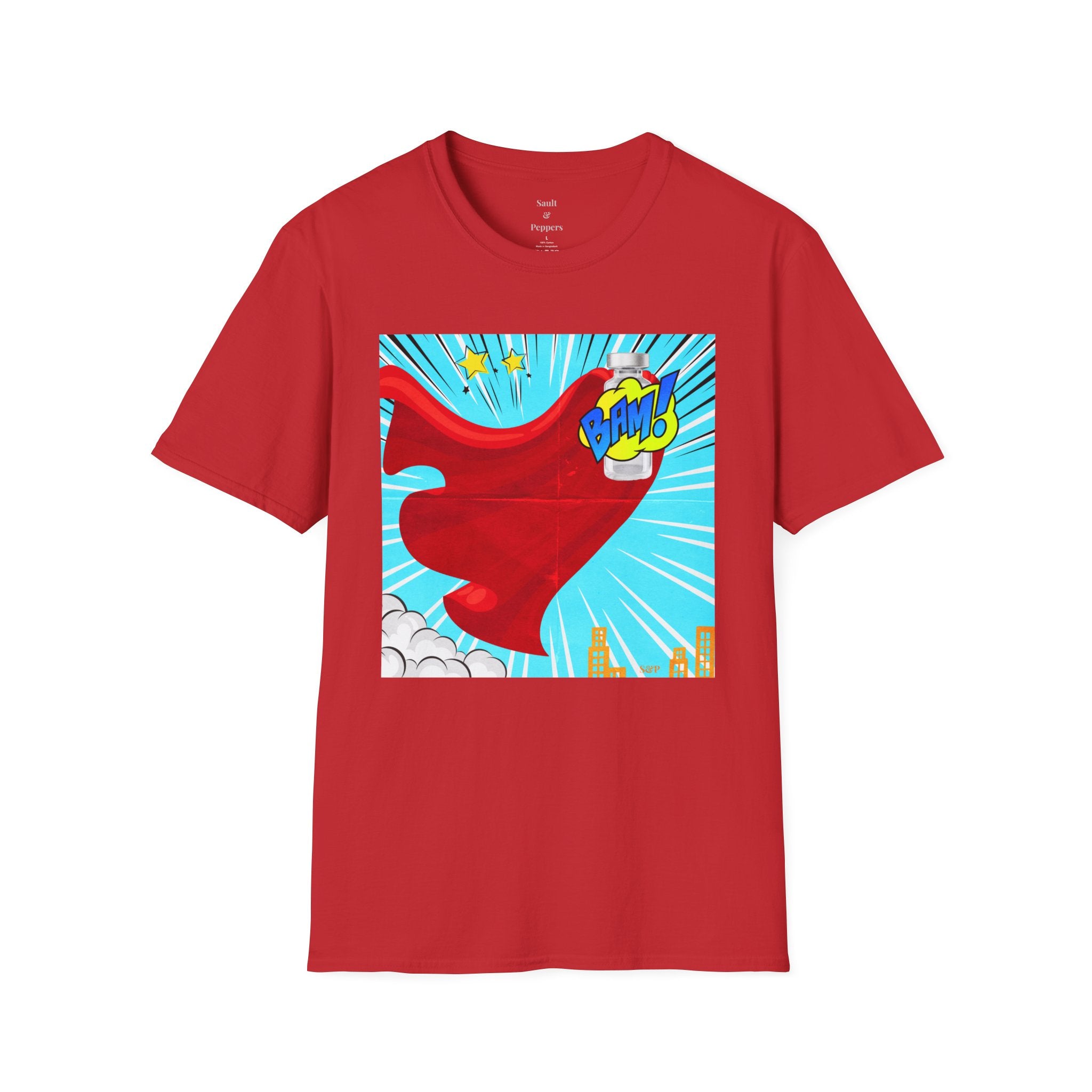 Superhero Peptide T-Shirt — "BAM!" Pop Art Design