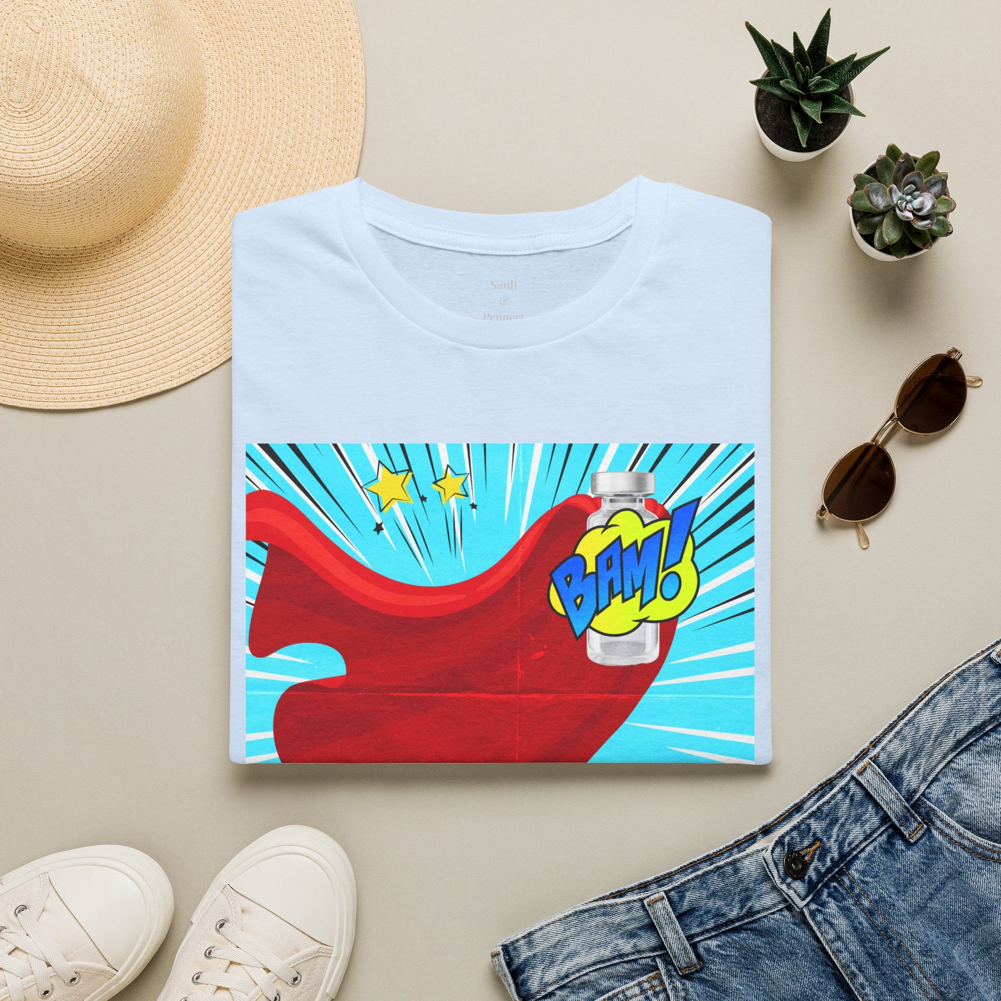 Superhero Peptide T-Shirt — "BAM!" Pop Art Design