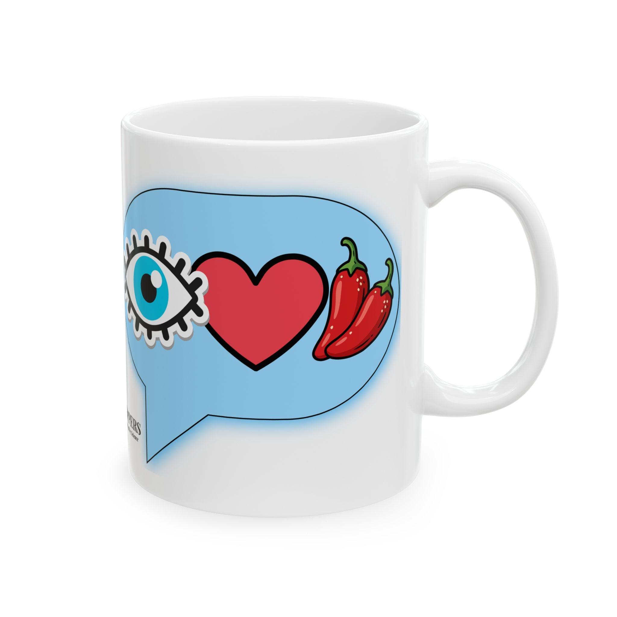 Blue Eye Love Peppers Mug (11oz)