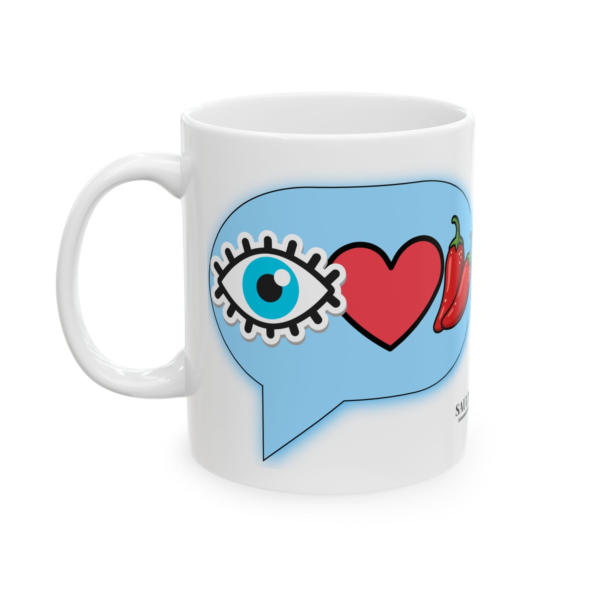 Blue Eye Love Peppers Mug (11oz)