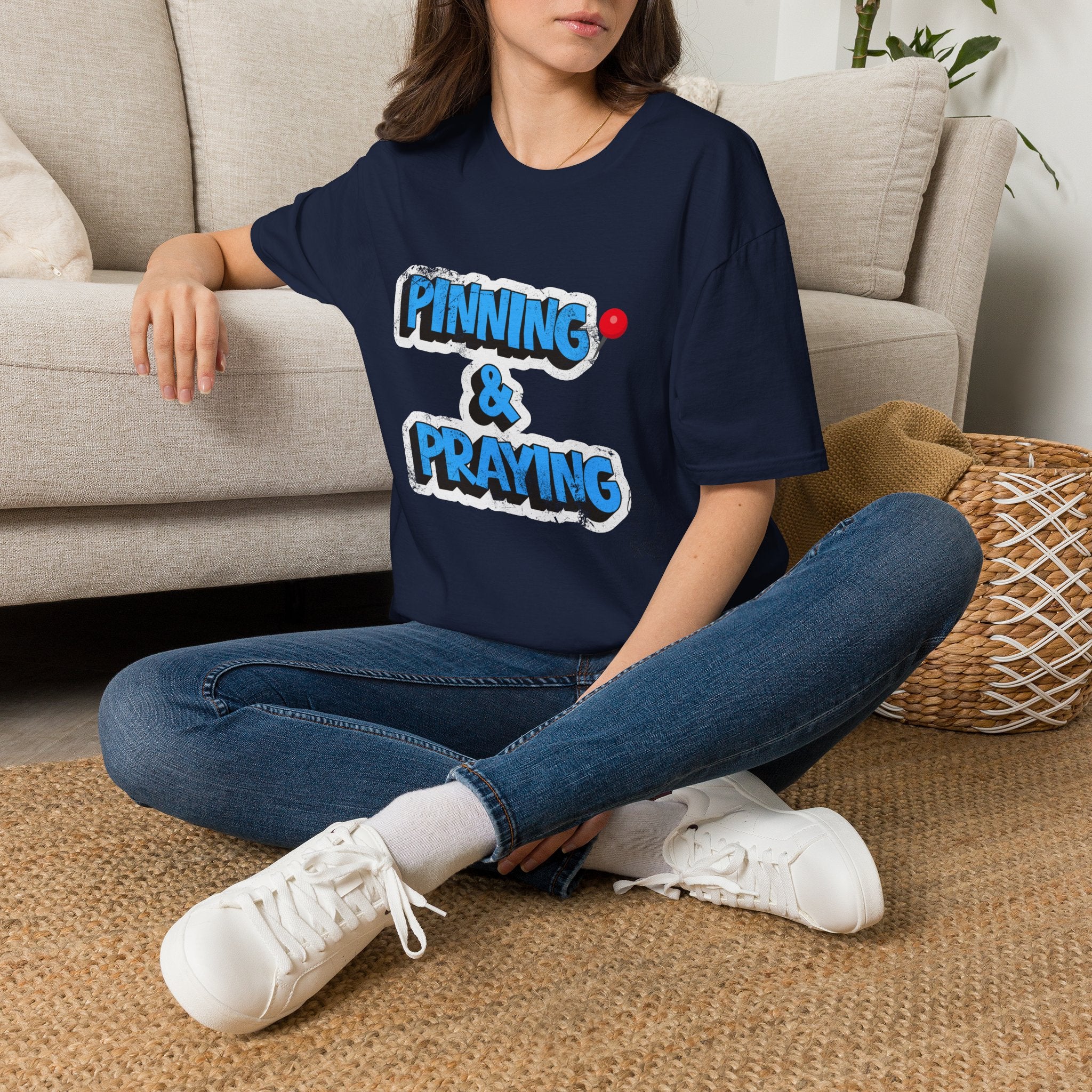 Pinning & Praying T-shirt Blue/Yellow