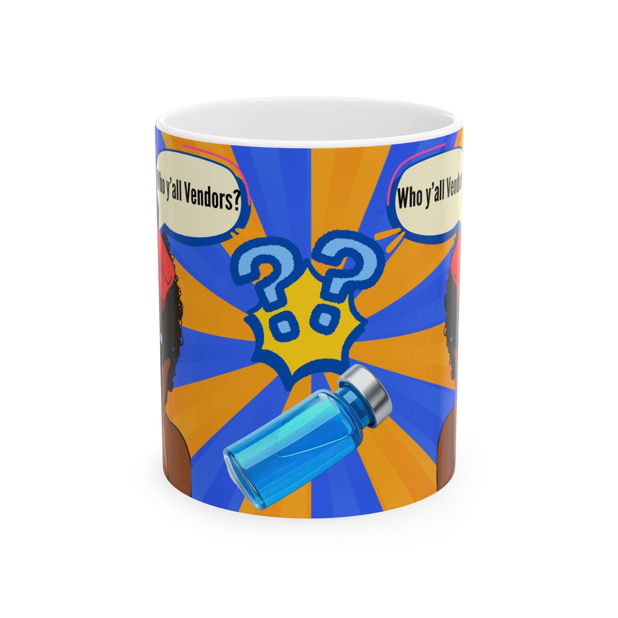 “Who y’all Vandor?” Black Girl Pop Art Mug (11oz/15oz)