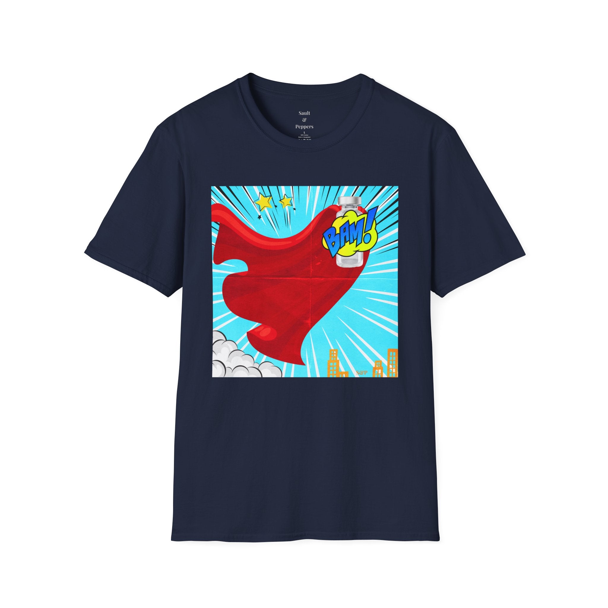 Superhero Peptide T-Shirt — "BAM!" Pop Art Design