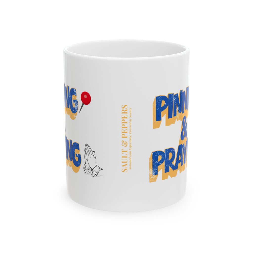Pinning & Praying Mug Blue/Yellow (11oz)