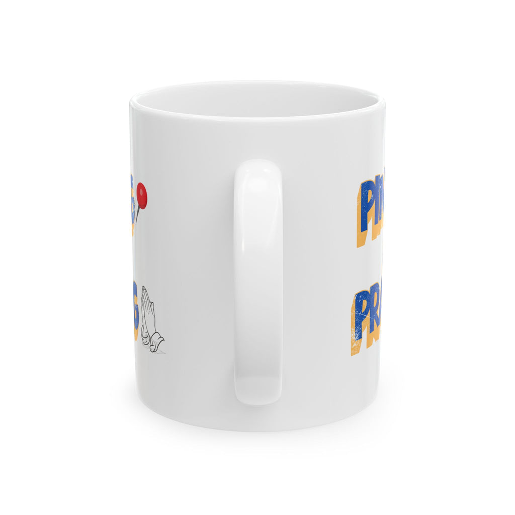 Pinning & Praying Mug Blue/Yellow (11oz)