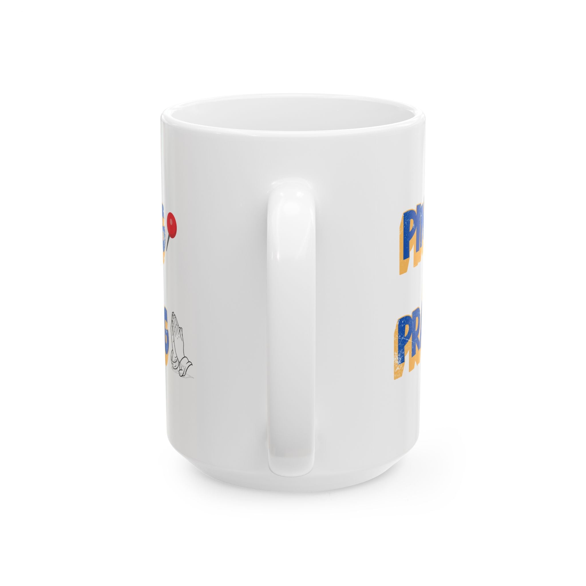 Pinning & Praying Mug Blue/Yellow (11oz)