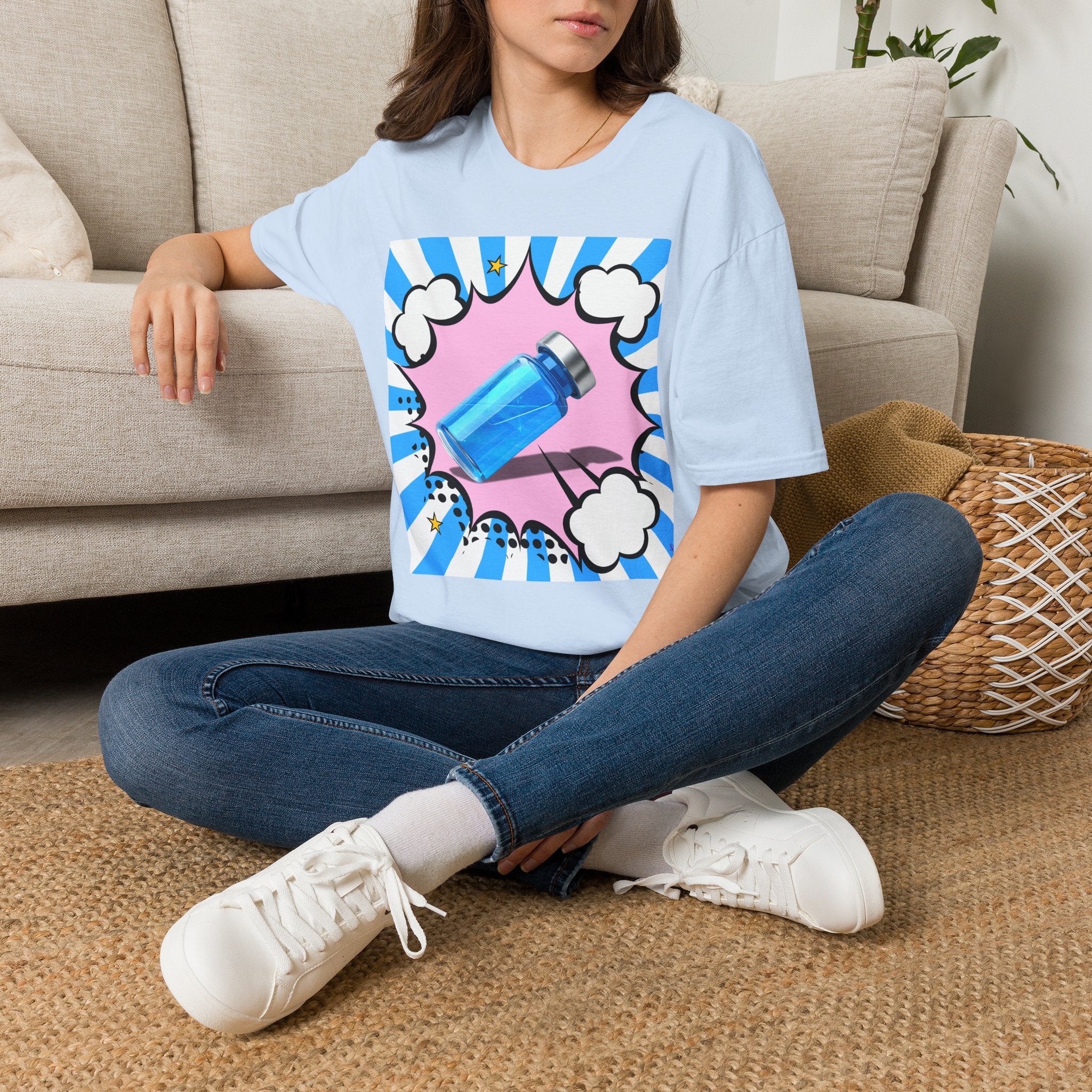 Blue Vial Pop Art T-Shirt — Retro Comic