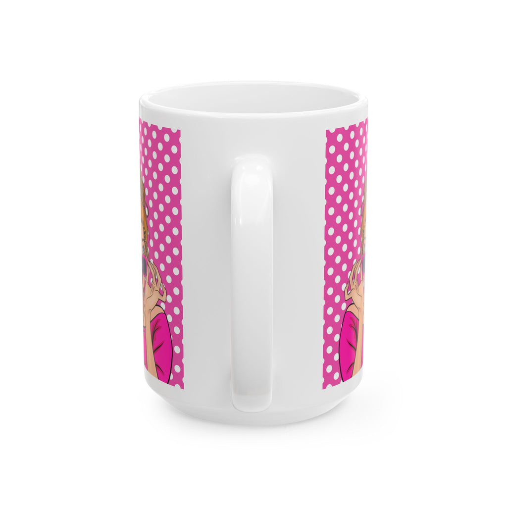 "I Found The Best Vendor!" Pop Art Pink Polka Dot Mug