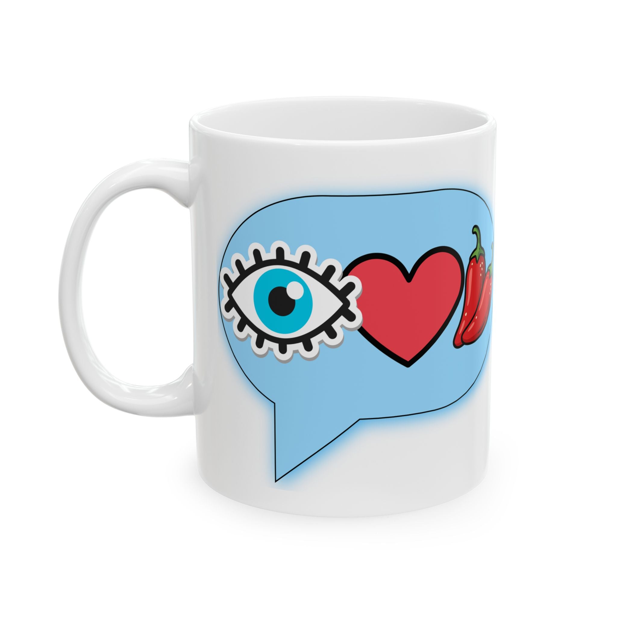 Blue Eye Love Peppers Mug (11oz)