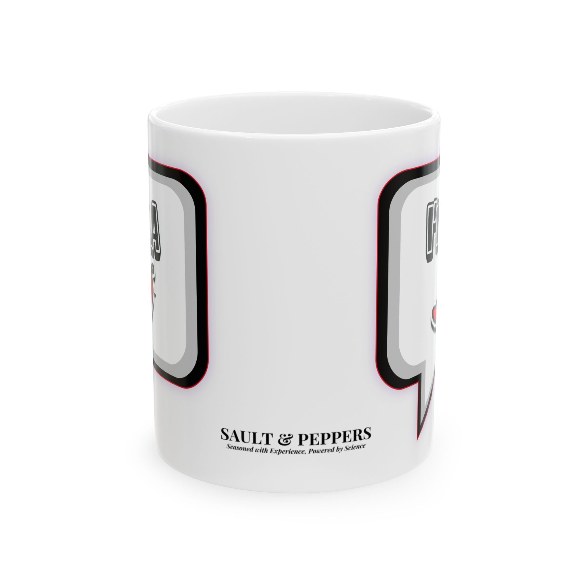Black "I'm A Pepper" Retro Speech Bubble Ceramic Mug (11oz)