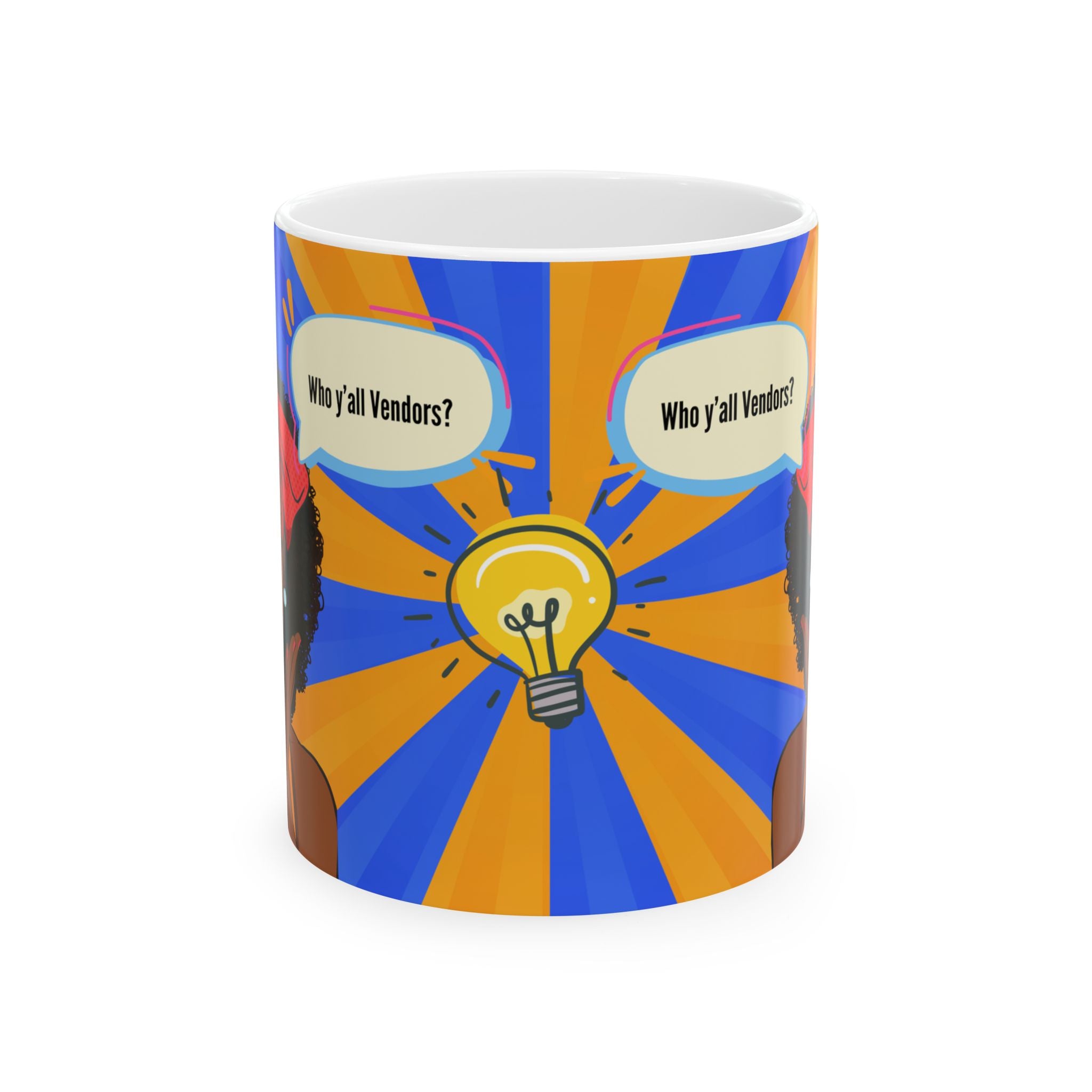“Who y’all Vandor?” Black Girl Pop Art Mug (11oz/15oz)