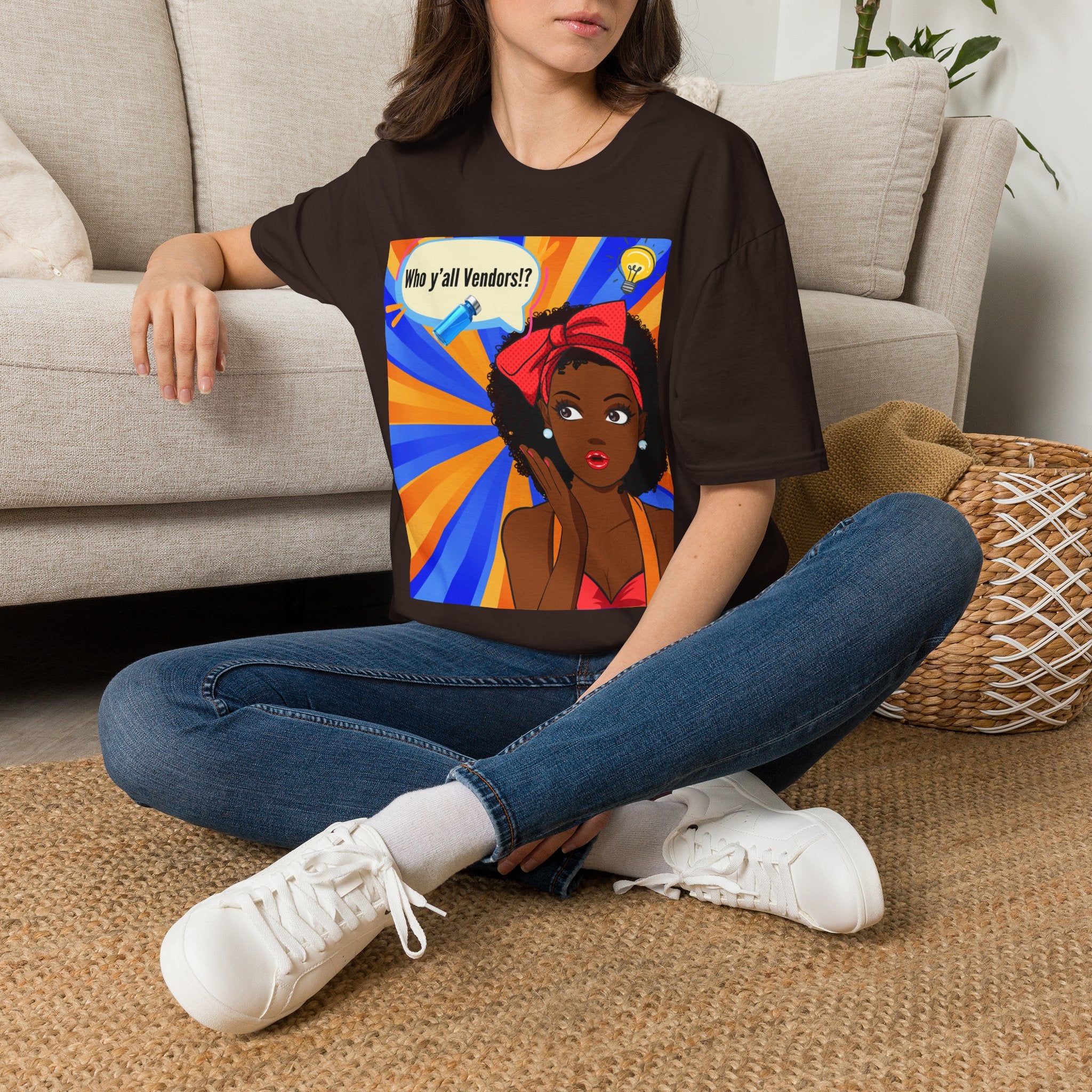 Who y'all Vendors!? Black girl Pop Art T-Shirt