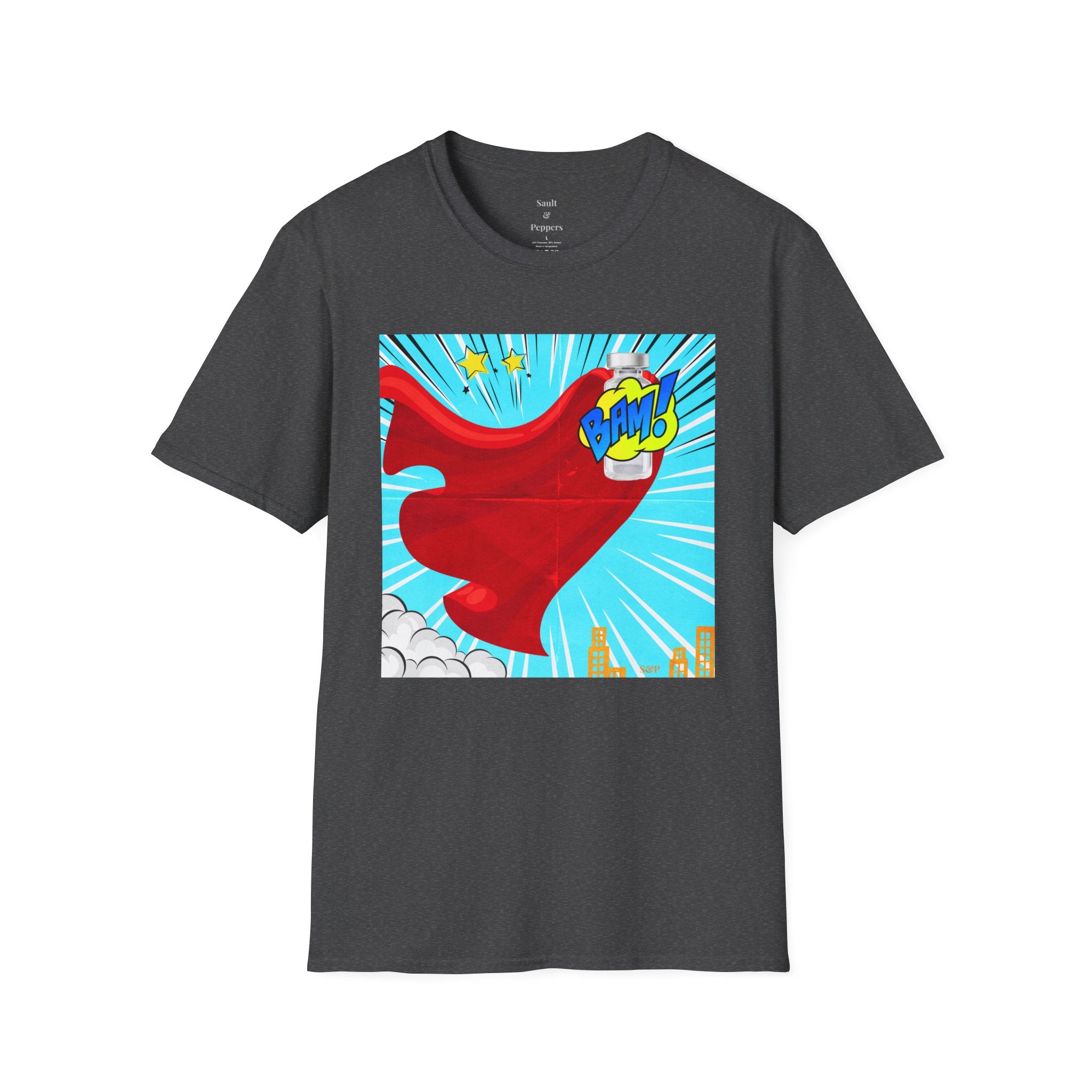 Superhero Peptide T-Shirt — "BAM!" Pop Art Design