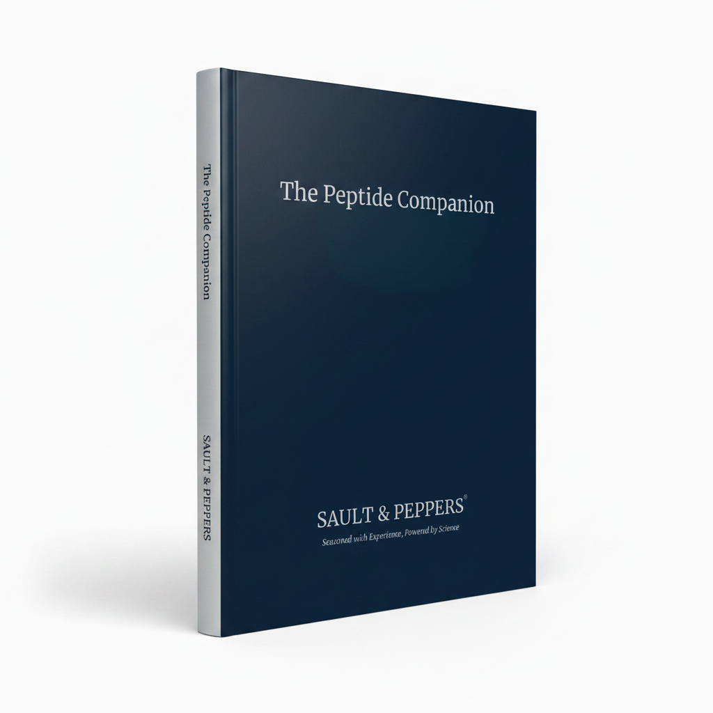 The Peptide Companion 3D Mockup - Silver Spine